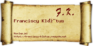 Franciscy Klétus névjegykártya